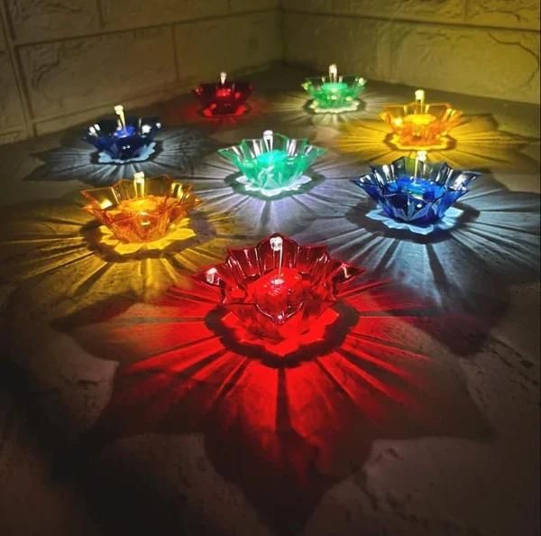 3D Reusable Reflective Shadow Colourful Diya